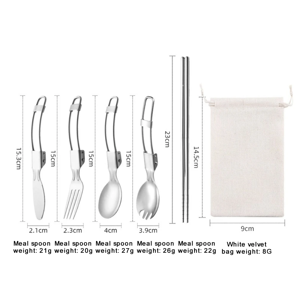 Foldable Camping Spoon Fork Chopsticks Flatware Outdoor Picnic Cutlery Knife Fork Spoon Outdoor Cutlery Camping Equipment