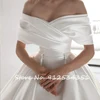 Vestidos De Novia Satin Mermaid Wedding Dresses with Detachable Train Classic Robes De Mariage Off the Shoulder Simple Trouwjurk 6