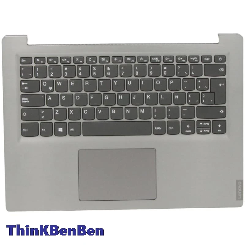 Teclado Las Espanhol Latino Capa de Palmrest Cinza Estojo Superior Lenovo S145 14 Iwl 14ast 14api 14igm 14ikb 14iil 5cb0w43395