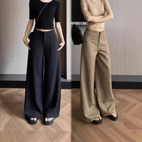 Fashionable Wide Leg Suit Pants Elegant Slimming Casual Long Design Spring Summer New Style Retro Loose Super Long Trousers