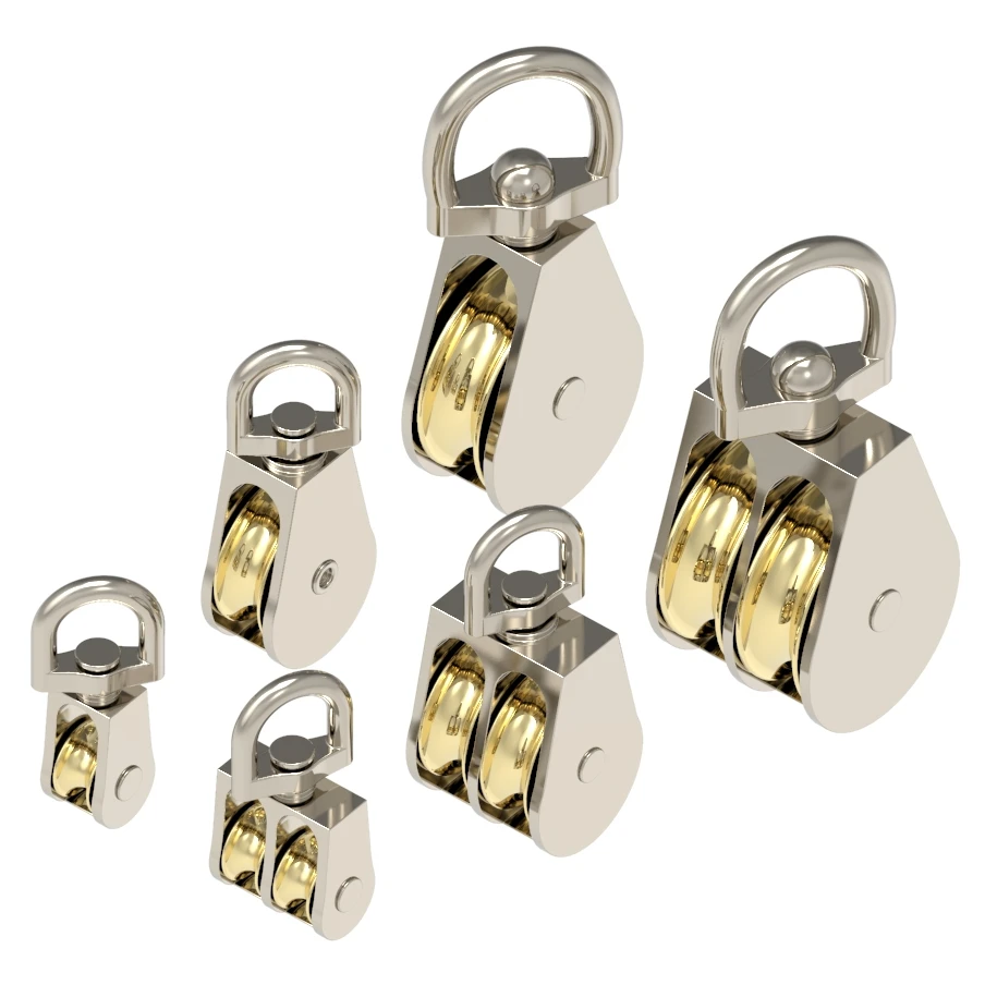 Carrucole Doppie Da 4 Pezzi - Rulli Sollevamento 100kg Per Gru E Lavori Pesanti - Foto 9