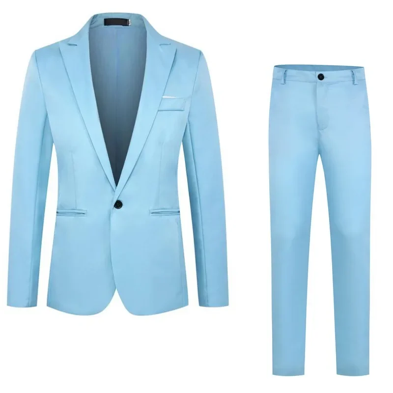 Men's Business Casual Suit Slim Fit Western Style Clothes Set For Cross-border E-commerce formal suit