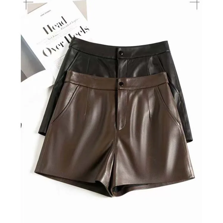 

2024 Genuine leather pants~ spring/summer fashionable new style~Classic solid color sheepskin high waisted slimming~Versatile