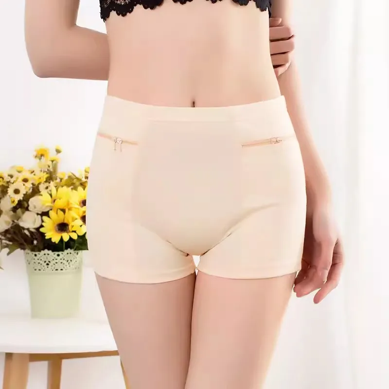 Description Picture 6 of itemWomen Safety Short Pants Soft Solid Shorts Boxer Summer Under Skirt Shorts With Zipper Pockets Femme Underwear Safety Shorts