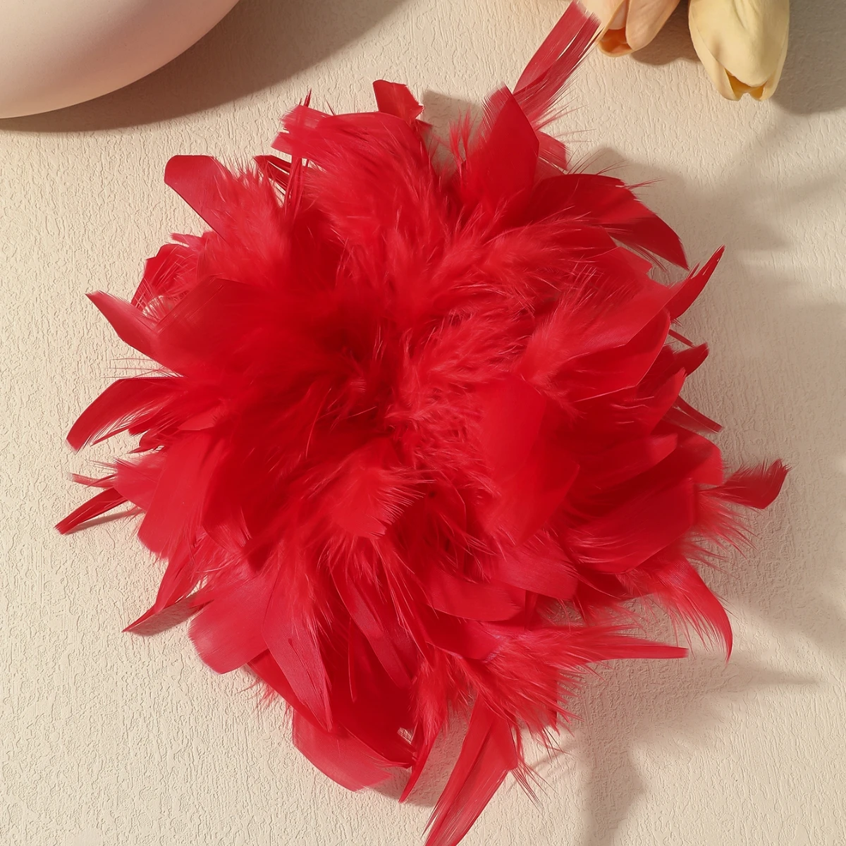 20CM Fashion Exaggerated Feather Flower Large Brooch for Women Lady Luxury Personality Lapel Pins Party Wedding Clothing Jewelry