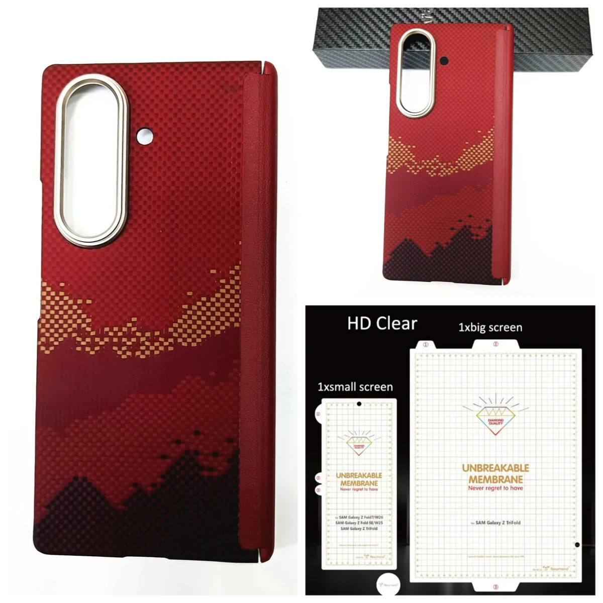 Slim Genuine Aramid Carbon Fiber Shockproof Case with Hinge Protection for Smartphones, Compatible with MagSafe
