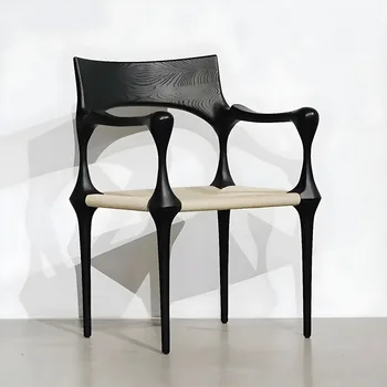 Sedie da tavolo da pranzo retrò di lusso Cucina Poltrone moderne con schienale portatile Sedie in legno Mobili singoli per la casa nordici