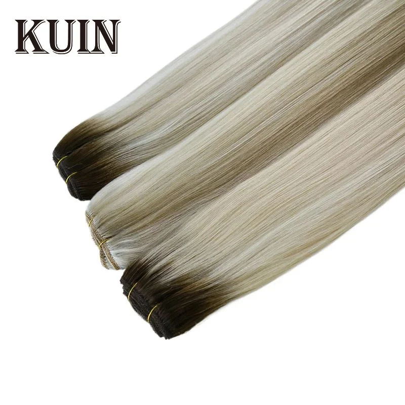 

Straight Virgin Brazilian Human Natural Hair Bundles Extensions Ombre Color Natural Hair Weft Sew In Silky Double Drawn 100g/set