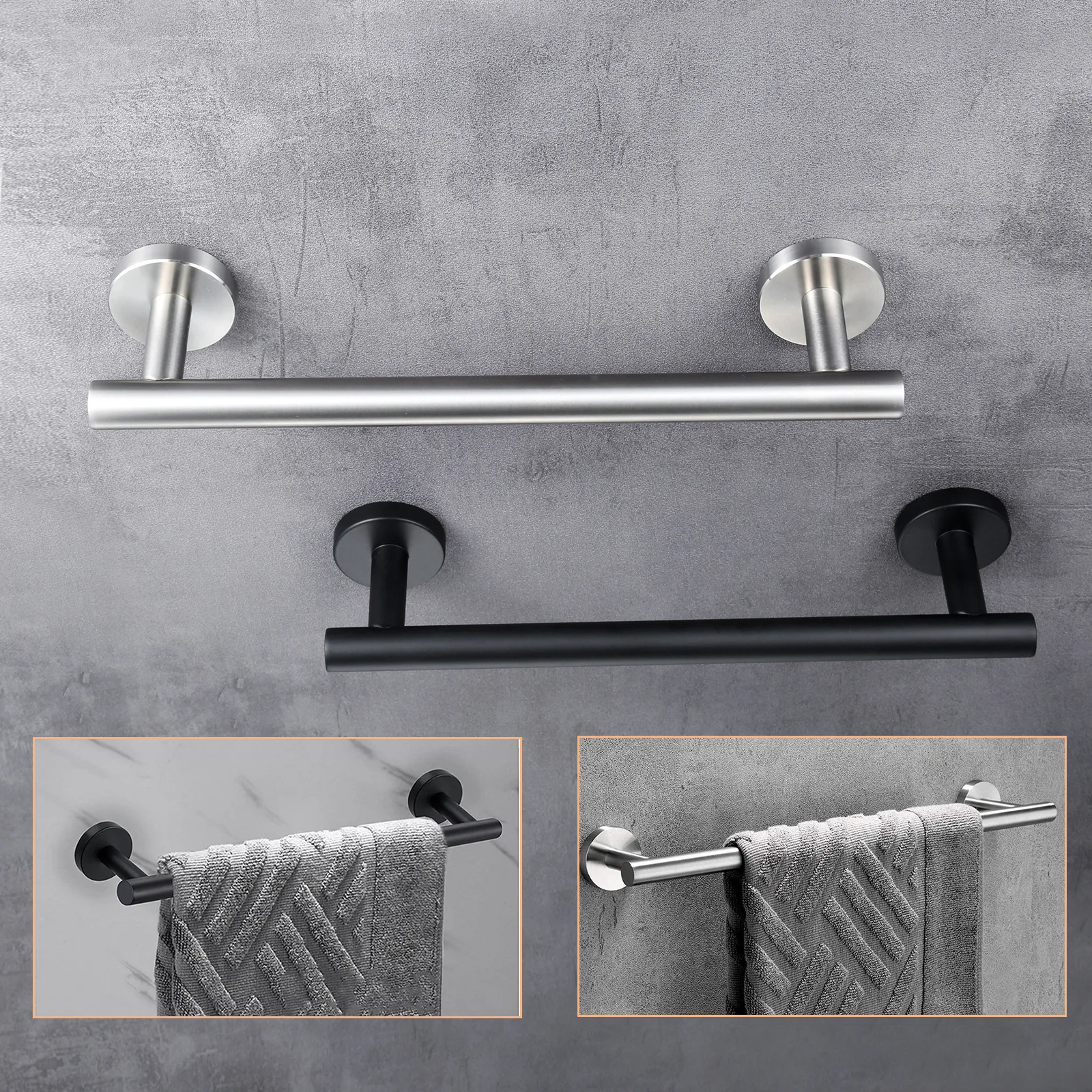 Towel Holder Towel Rails Wall Mount Rack 40cm 304 Stainless Steel Shelf Bathroom Accessories towel rack towel holder
