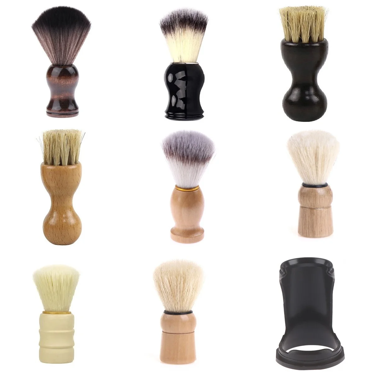 

Портативная щетка для бороды с деревянной ручкой, мягкая Нейлоновая Щетка для бритья, щетка для чистки в салоне, щетка с деревянной ручкой для бороды