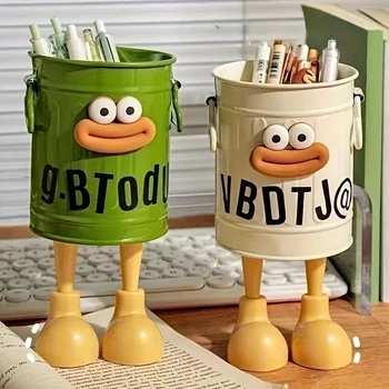 Ensemble de porte-stylos de personnalité de dessin animé, seau organisateur de bureau, cadeau idéal pour le rangement de papeterie à domicile et à l'étude 1 pièce