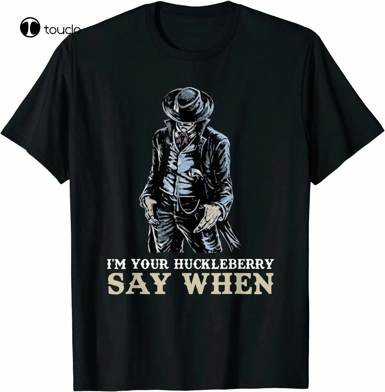 

Забавная черная футболка с надписью «I Your Huckleberry Say When Meme Doc Holliday»