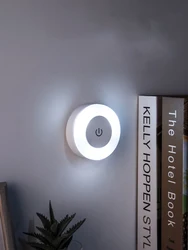 USB Rechargeable Touch Sensor LED Night Light - Energy - Saving Magnetic Wall Lamp - USB Plug (Cool White 6000K)
