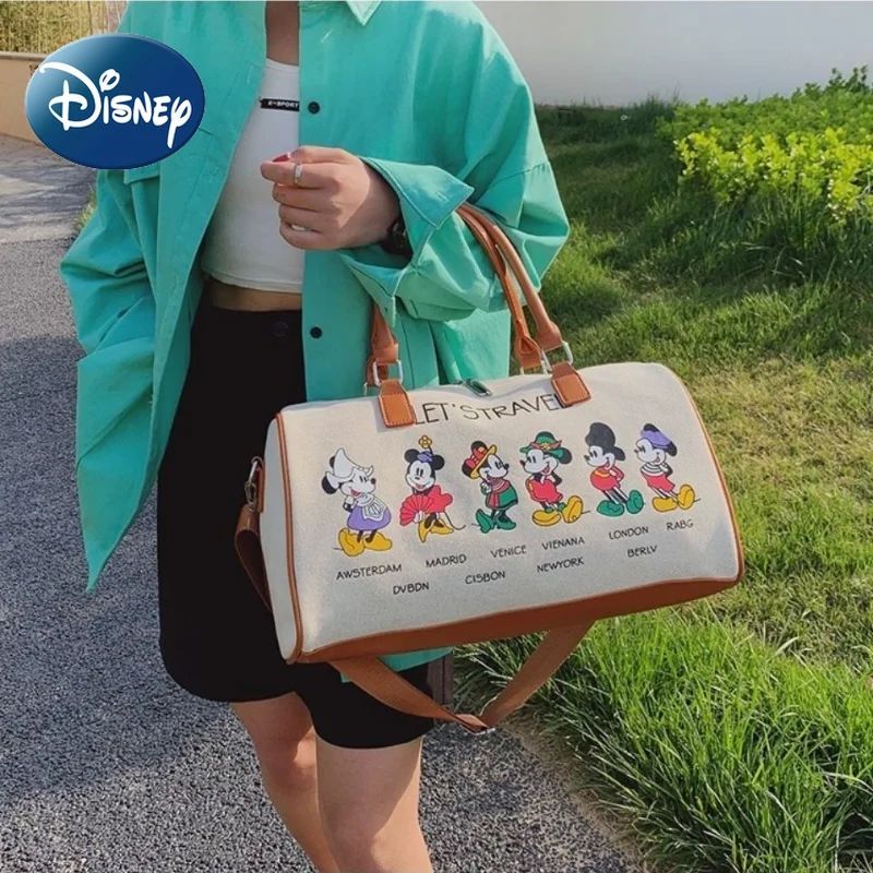 2023New Disney Mickey Fashion Suitcase Travel Tote Bag Men's and Women's  Luggage Bag Large Capacity One-shoulder MessengerPU Bag - AliExpress