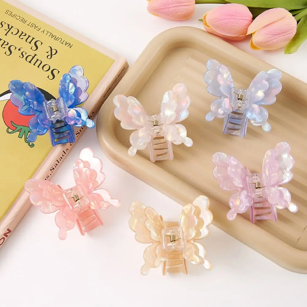 

Acetic Acid Acetate Butterfly Hair Claw Colorful Korean Style Large Shark Clip Grab Clip Headdress Gradient Hair Clip Female