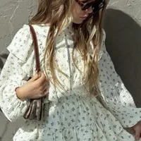 Ensemble chemise à fleurs et jupe superposée pour bébé fille, chemisier imbibé, vêtements bébé, bébé, tout-petit, enfant, mode, printemps, automne, 2-7 ans, 2 pièces 5