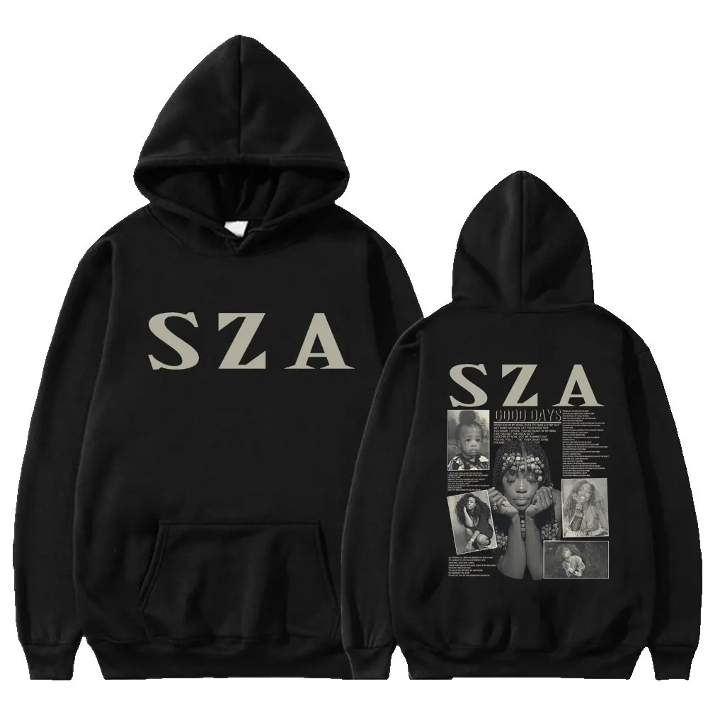 

SZA SOS Vintage Print Hoodie Men Women Good Days Harajuku Oversized Hip Hop Long Sleeve Fashion Casual Fleece Hoodies Streetwear