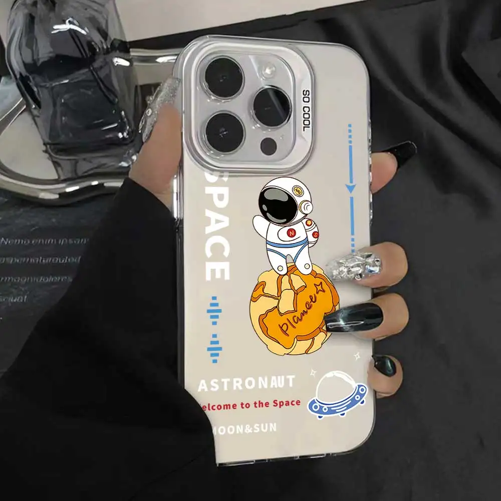 Astronaut Soft Silicone Phone Case with Silver IMD Bumper