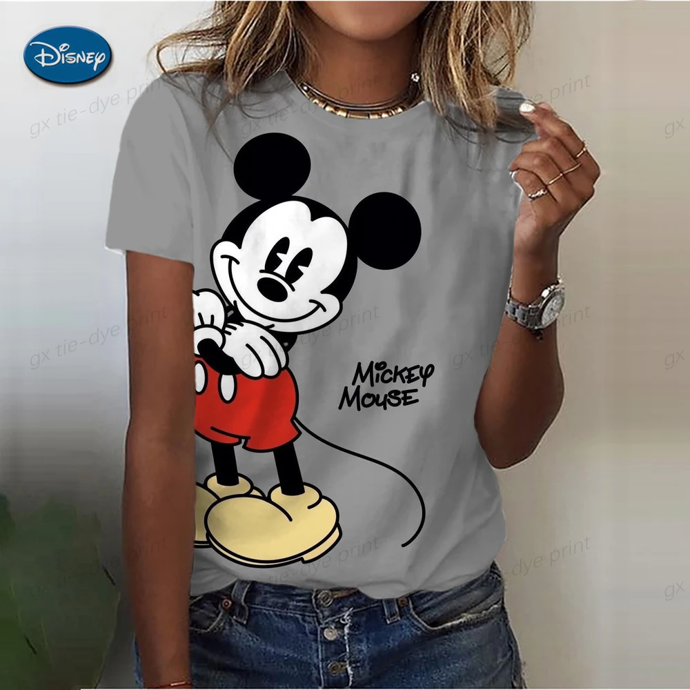 Kawaii-Mickey-Mouse-T-shirts-Women-Black-Tops-Ladies-Casual-Vintage-O ...
