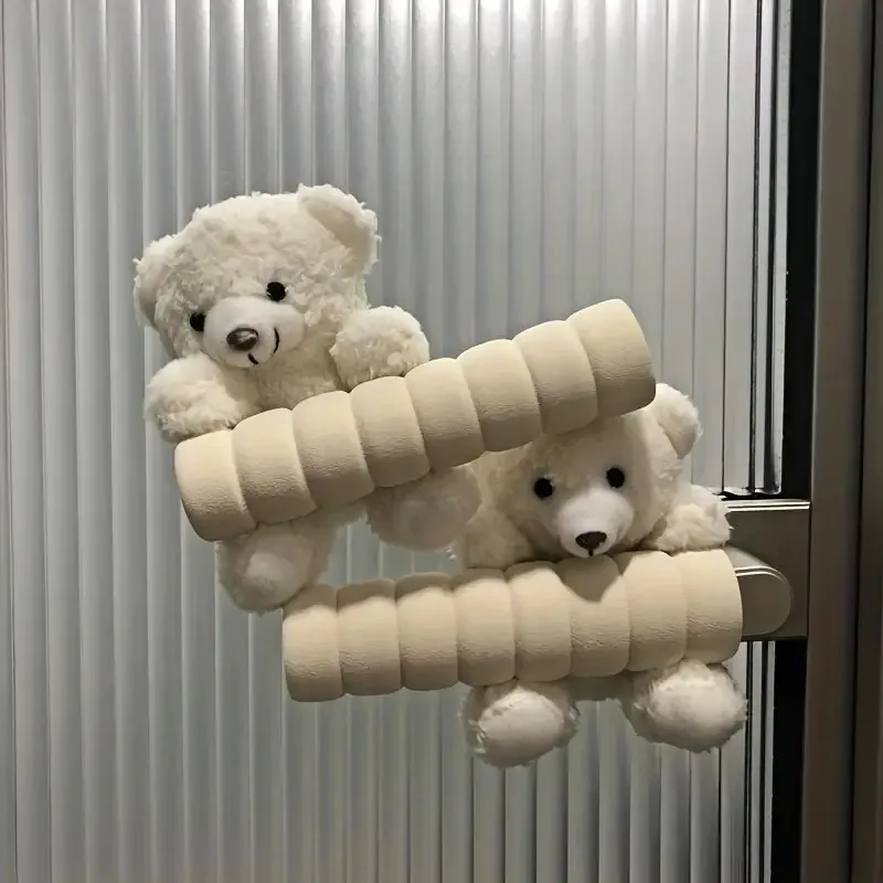 Adorable Bear-Shaped Door Handle Cover - Anti-Collision & Anti-Static Fabric Protector