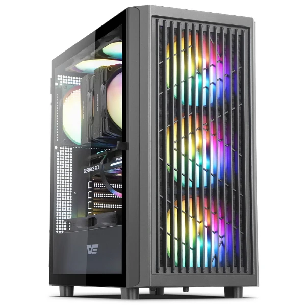 darkFlash DP360 MESH RGB 강화유리 미들타워 케이스 블랙