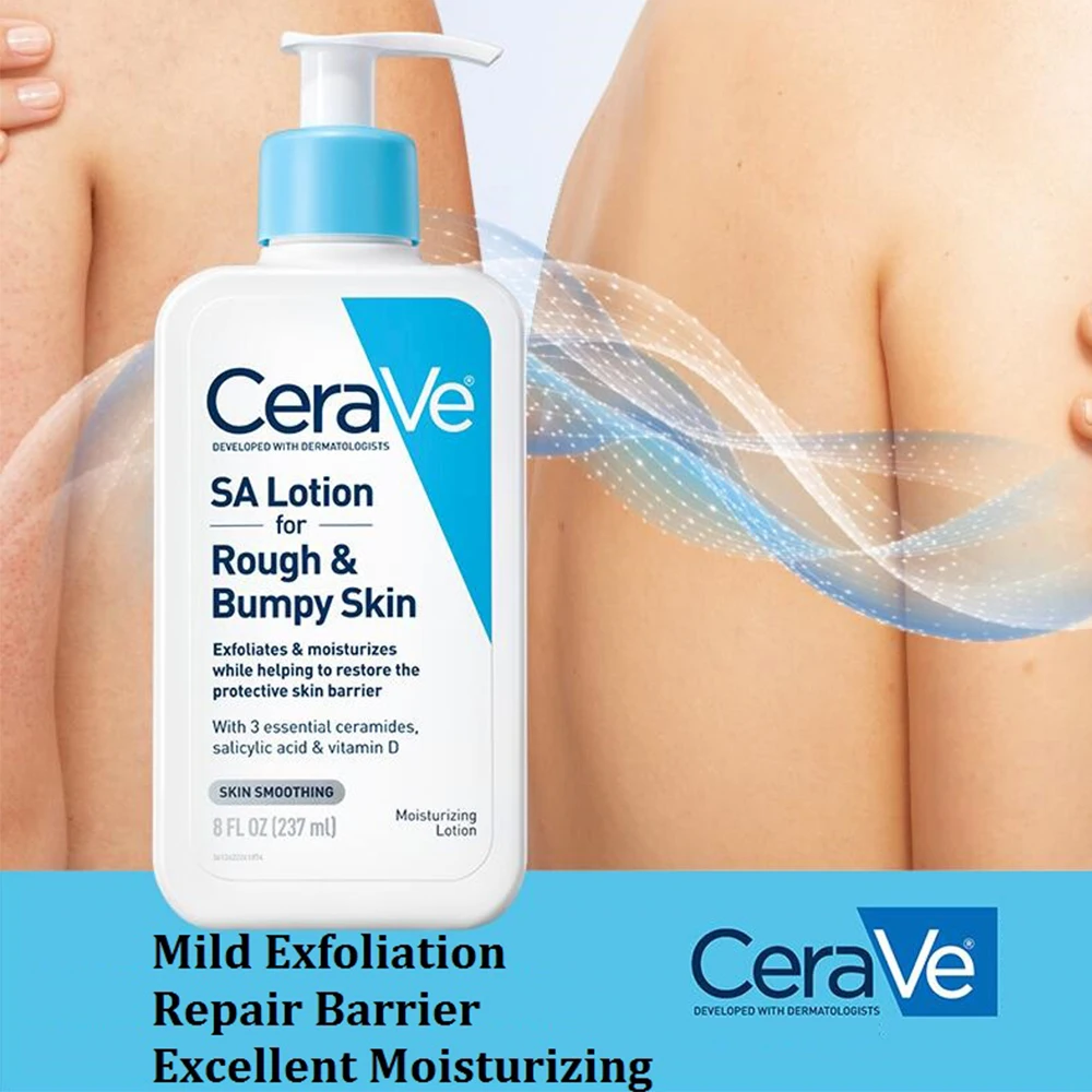 CeraVe SA Lotion for Rough Bumpy Skin Vitamin D Hyaluronic Acid Lactic