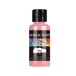Acrylic Paint Set - 24 Vibrant Colors for Fabric, Clothing, Leather & DIY Crafts (Pink)
