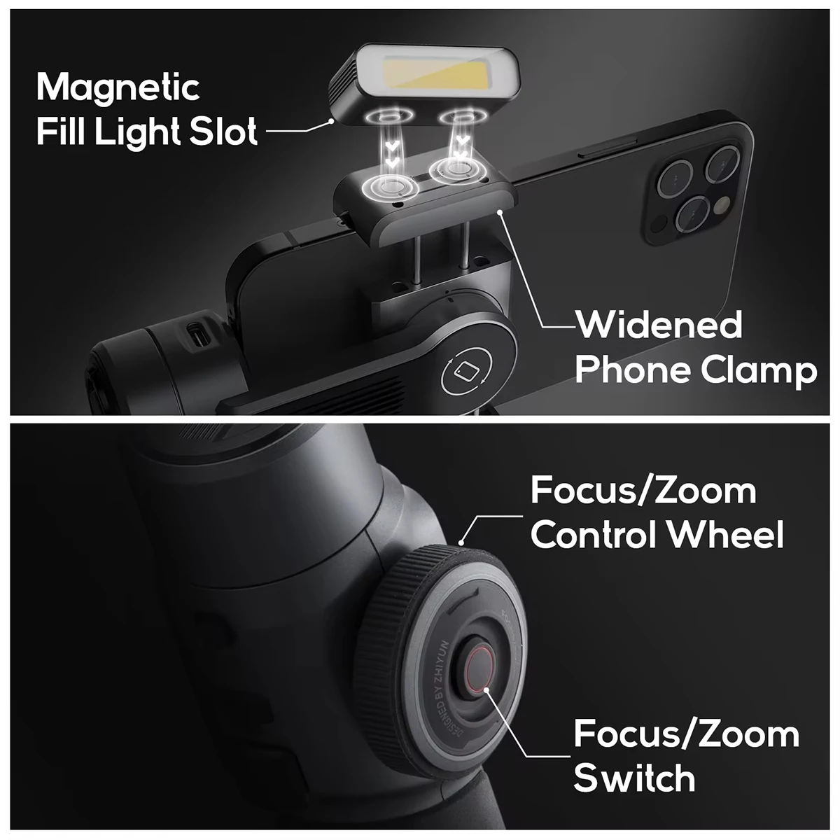 Smooth 5 Phone Gimbal 3-Axis Handheld Smartphone Stabilizer with Grip Tripod, AI