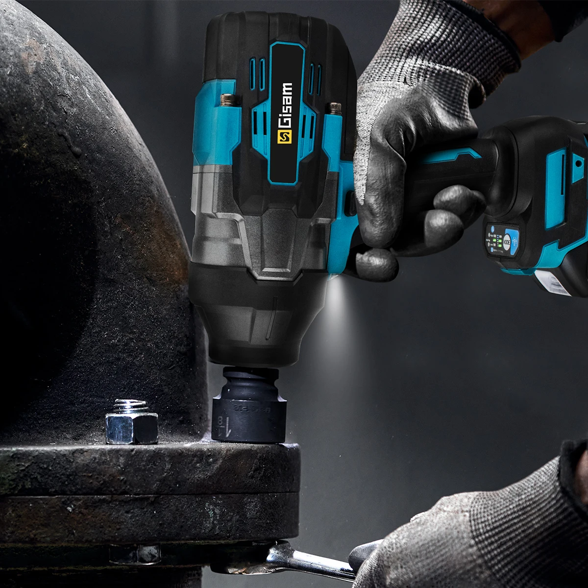 Gisam 3100N.M Torque Brushless Electric Impact Wrench 3/4 inch Cordless Electric Wrench Power Tool Compatible Makita 18V Battery 2