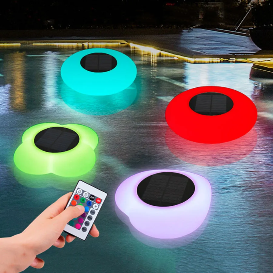 

IP68 Waterproof Solar Floating Pool Light With Remote Solar Swimming Pool Lamp For Garden Party Pond Fountain Decoration