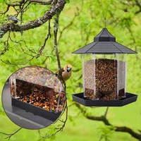 Garden Yard Outdoors Decoration Hexagon Shaped Large Capacity Easy to Use Gazebo Bird Feeders Wild Bird Feeder 1