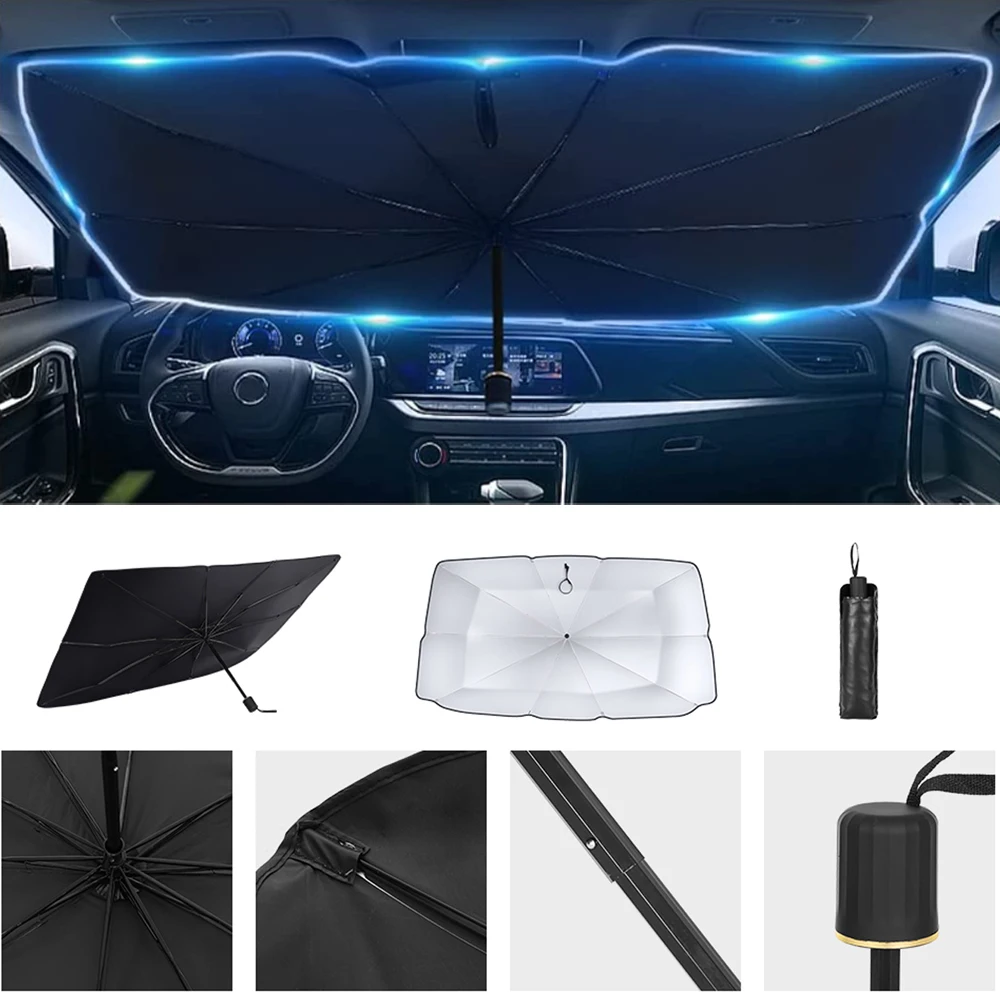 Car Windshield Sun Shade Foldable Umbrella Reflective Sunshade for Car  Front Window Blocks UV Rays Heat Keep Vehicle Cool Large