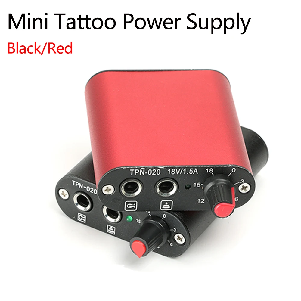 

1pcs Professional Mini Tattoo Power Supply Black/Red Power Supply for Tattoo Pen Rotary Machine Gun Tattoo Tool High Quality