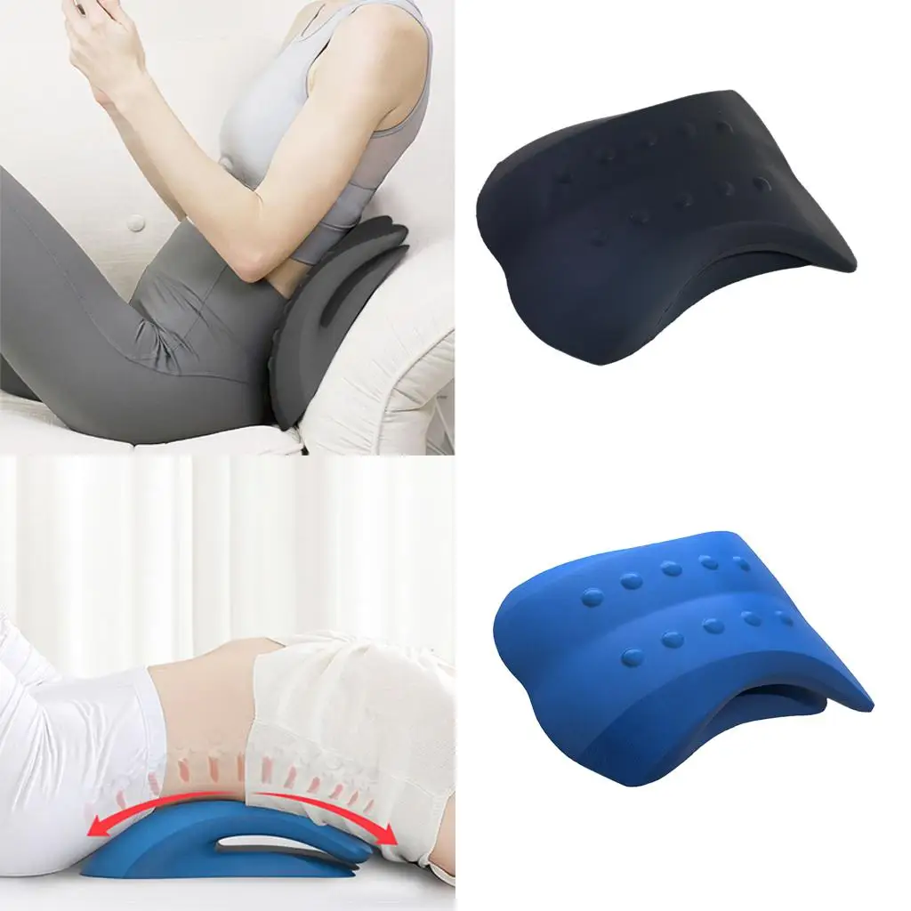Memory Foam Back Traction Lumbar Support for Office Cramping Lower Back Pain Stretcher Deck Herniated Disc Decompressor Relief