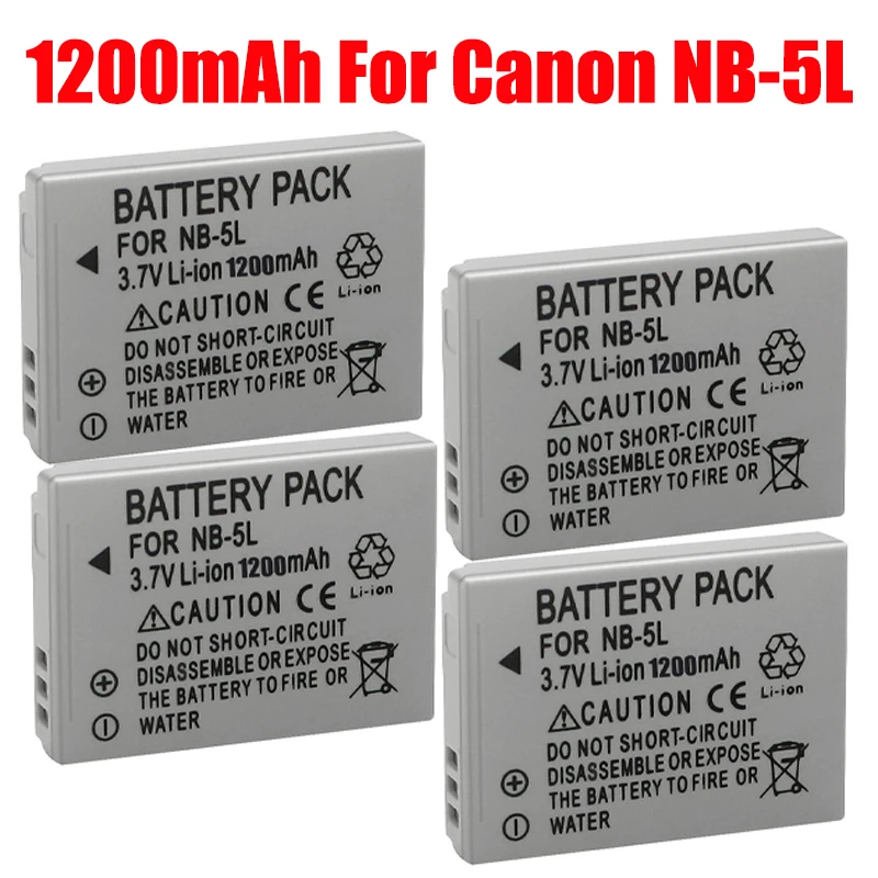 HOSAN NB-5L Set 2 Batterie + Caricabatterie USB Per Canon PowerShot S100, S110, SX200IS, SD790IS - 1150mAh, Compatibili Con Originale, Protezioni Multiple - 4