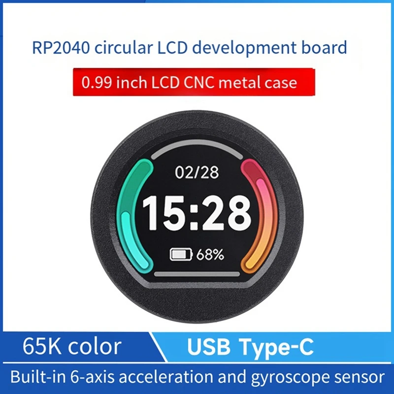 

Микроконтроллер RP2040, MCU плата, 0,99 дюйма, Круглый ЖК-дисплей, гироскоп, датчик, 65K, цветной Акселерометр, CNC, металл, быстрая установка