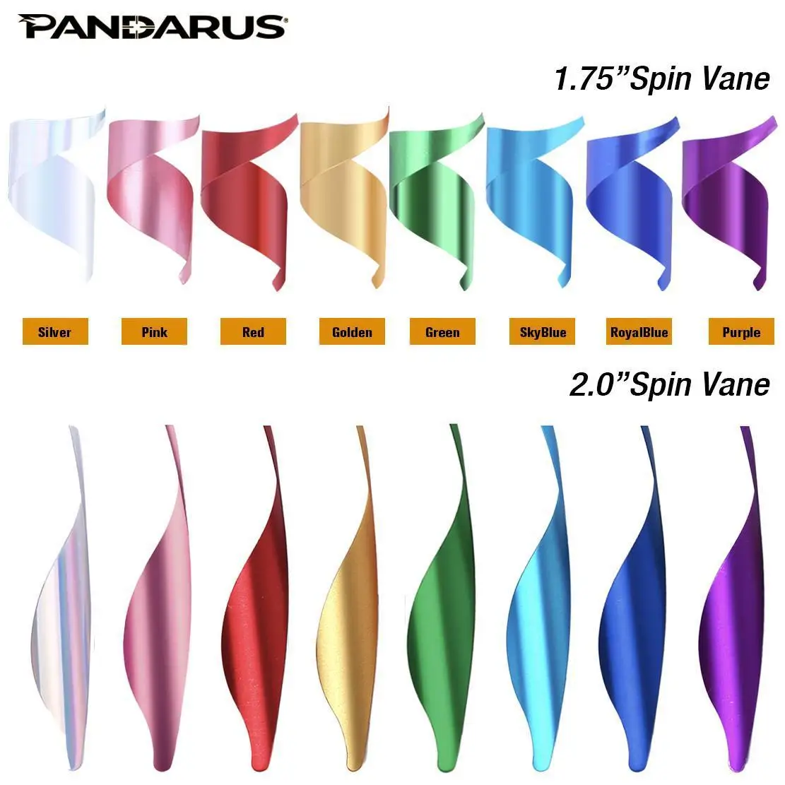 

50pcs 1.75/2inches PANDARUS Spiral Arrow Vanes Spinning vanes X10 Carbon Rocket shaft Archery Accessories