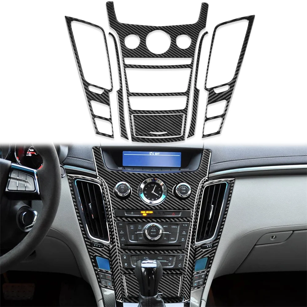 

For CTS 2008-2013 Center Set 6pcs Carbon Fiber Decorative Stickers