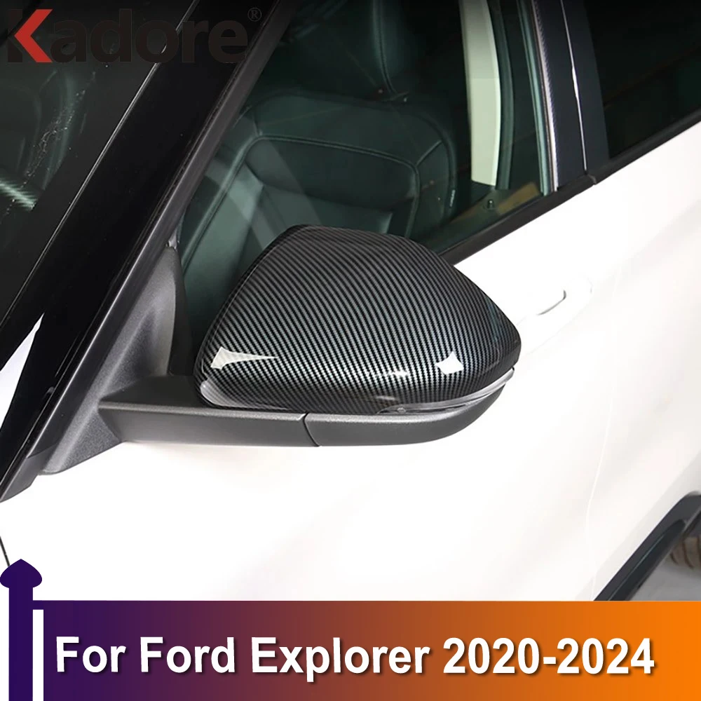 

For Ford Explorer 2020-2022 2023 2024 Chrome Front Side Door Rearview Mirror Cover Trims Car Exterior Accessories Sticker 2pcs