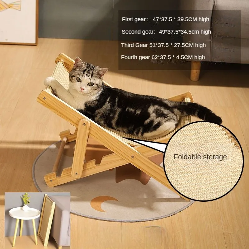 

Cat scratch board nest, sisal hemp cat folding lounge chair, wear-resistant and not falling debris, universal all year round