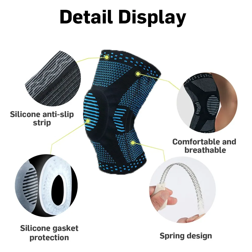 Knee Brace Knee Wraps 1PC Knee Braces for Knee Pain Relief With Side Stabilizers Gel Pads For Meniscus Tear Joint Pain Injury Recovery Unisex