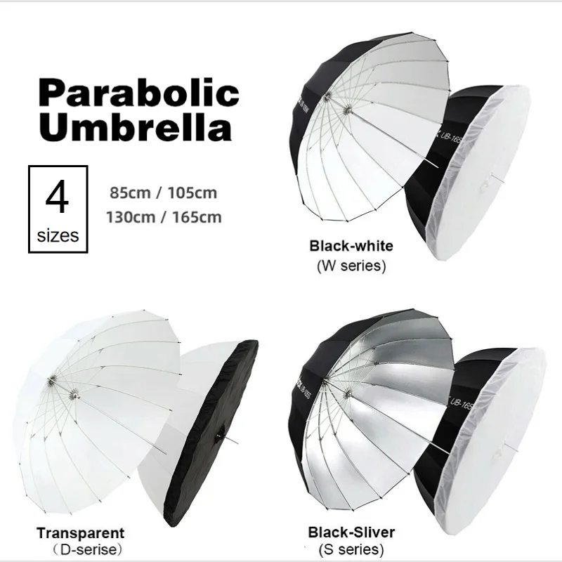 Description Picture 2 of itemSelens Parabolic Reflective Soft Diffuser Cover Softbox 85/105/130/165CM Photo Studio kits Soft Umbrella Photography Accessories