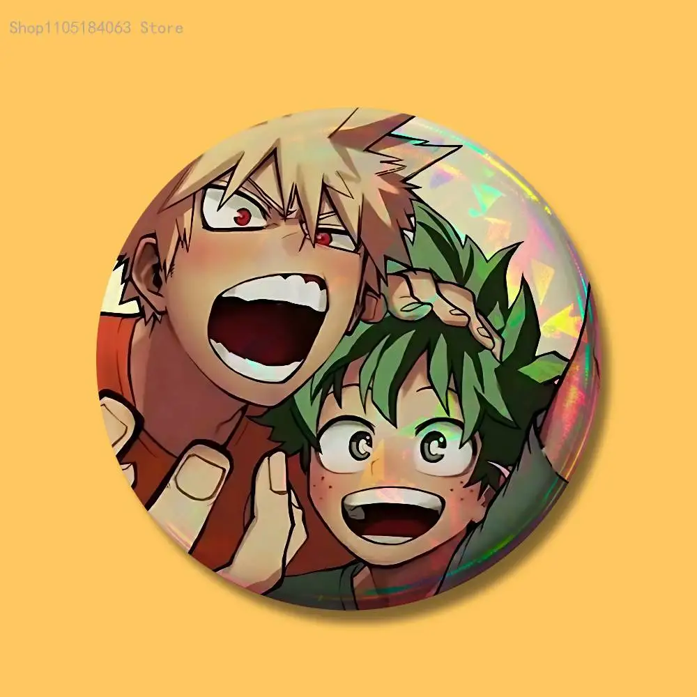 Deku Bakugou Shouto Hero A-Academia Abzeichen 32 44 58 75 mm rund Cosplay Pin Bag Decor Fans sammeln Freunde Geschenke Brosche Souvenir – Detail 7