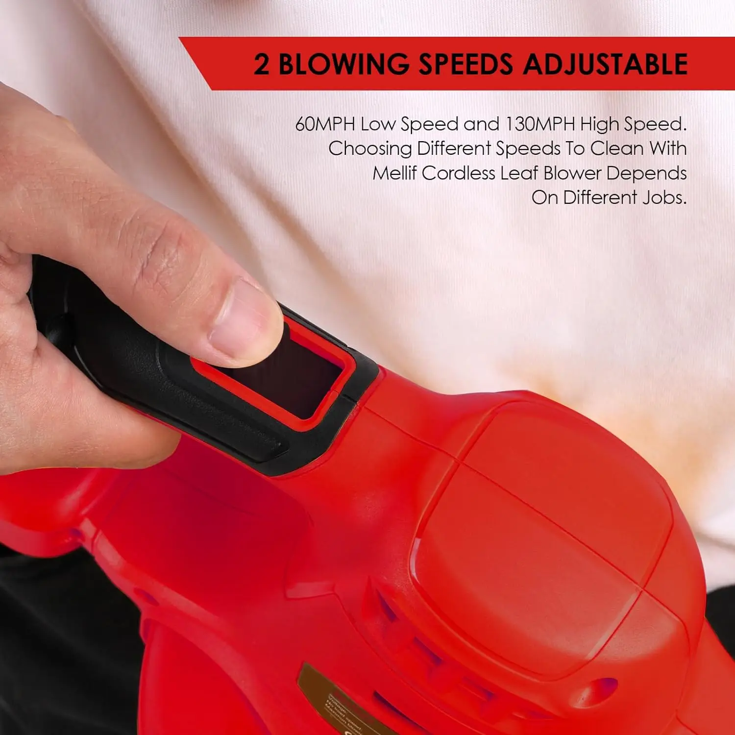 Cordless Leaf Blower Compatible with Milwaukee 18V Battery (Tool Only) Electric Handheld Jobsite Air Blower for Lawn Care Yard 4