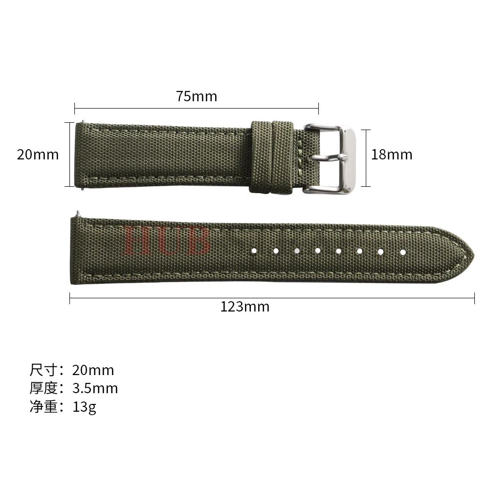 Premium Sailcloth Fabric Watch Strap - Waterproof Quick Release Wristband