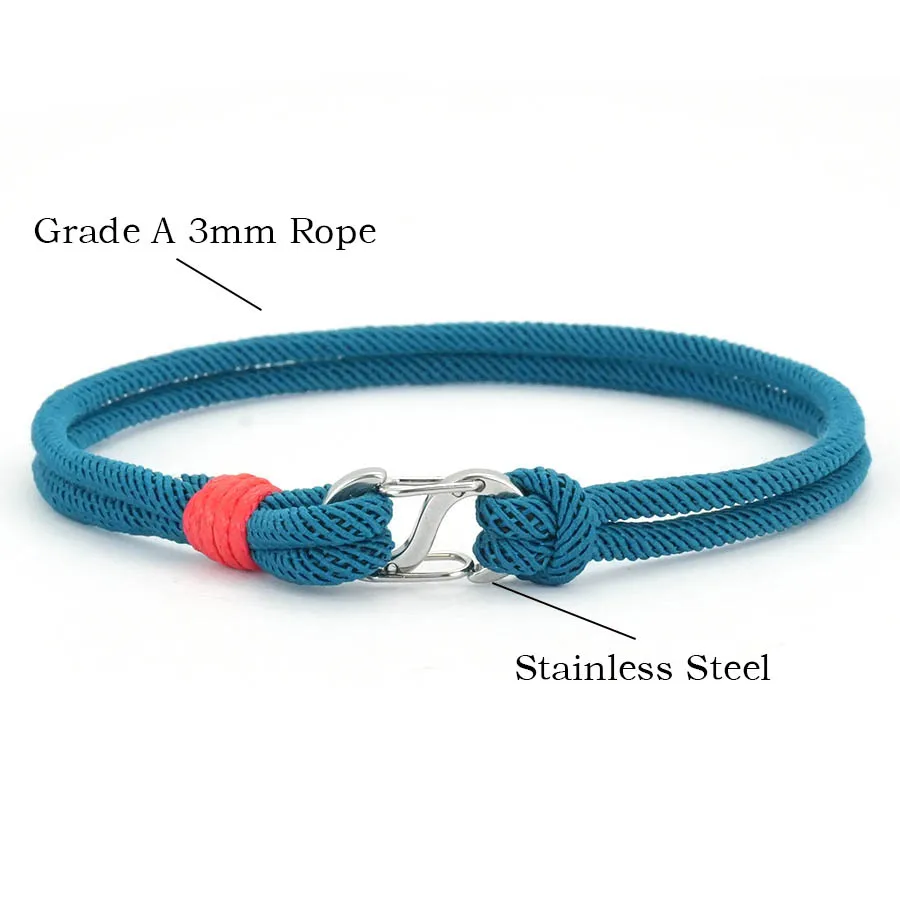Stainless Steel 3mm Rope Bracelet for Men and Women