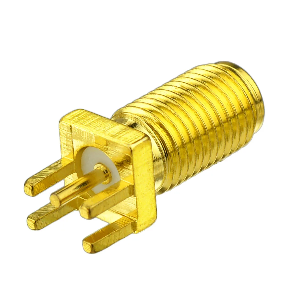 Superbat 10pcs RP-SMA End Launch Female PCB Mount Long Version RF Coaxial Connectors for Electronic Components Market