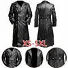 MEN'S GERMAN CLASSIC WW2 MILITARY UNIFORM OFFICER BLACK REAL LEATHER TRENCH COAT 1