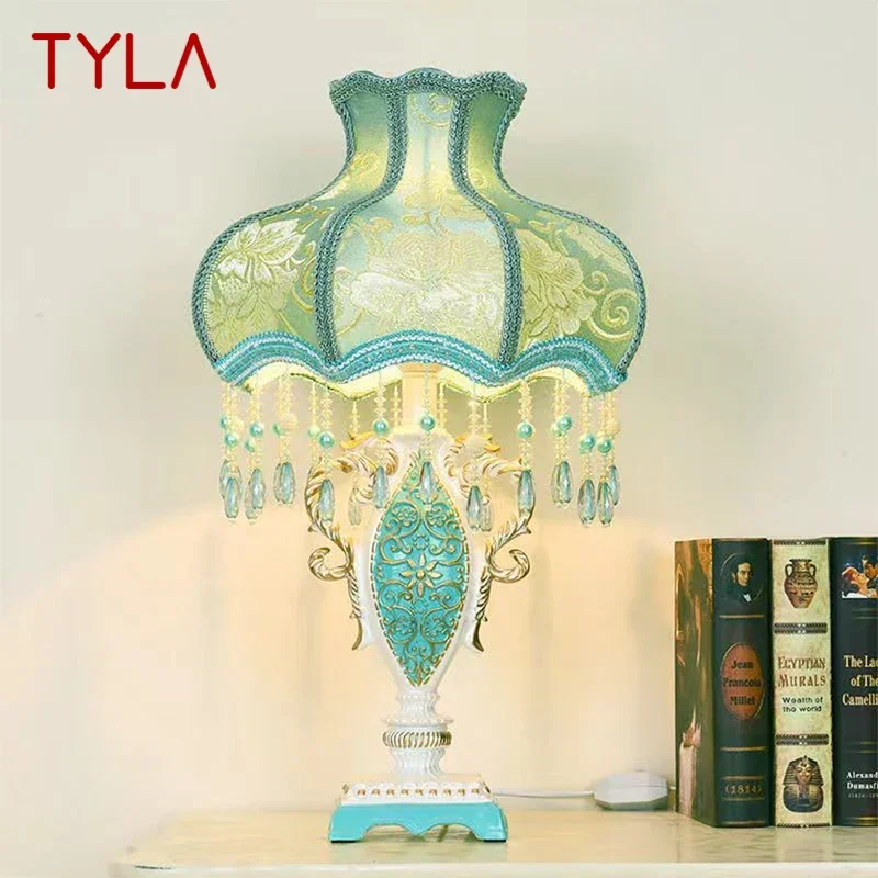 TYLA European Table Lamp Luxurious Living Room Bedroom Children's room Study Villa LED Creativity Bedside Desk Light