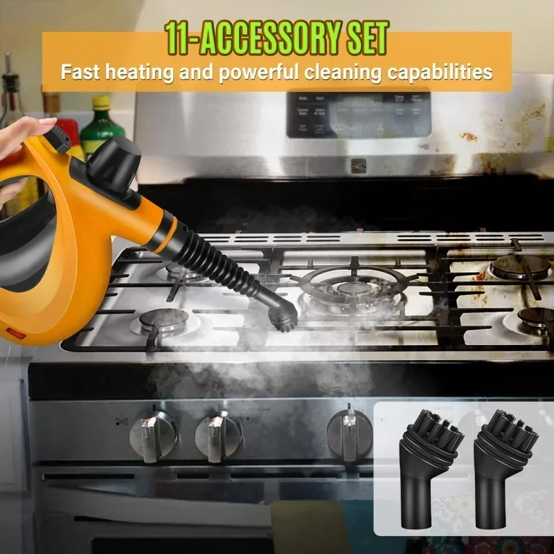 QWPressurized Handheld Steam Cleaner,Steamer for Cleaning,Multipurpose Natural for with 11 pcs Multi-Surface Tool 5
